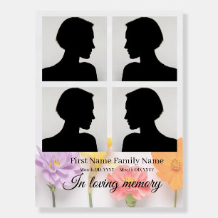 Flower funeral welcome sign foam bord collage