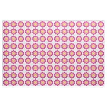 Flower Fusion_geometric Sunburst_poppy Fuchsia Fabric by UCanSayThatAgain at Zazzle