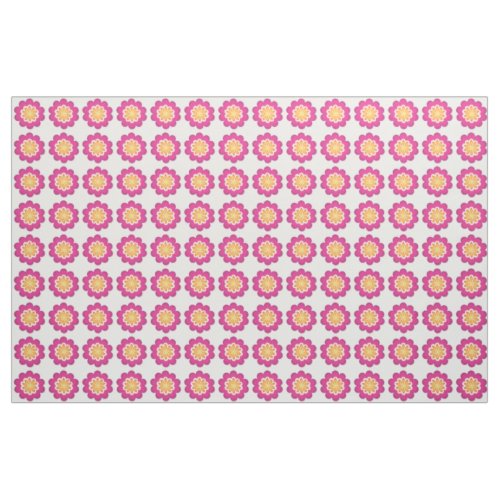 Flower Fusion_Geometric Sunburst_Poppy Fuchsia Fabric