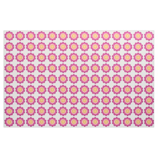 Flower Fusion_Geometric Sunburst_Poppy Fuchsia Fabric