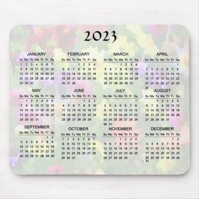 Flower Garden 2023 Floral Nature Calendar Mousepad
