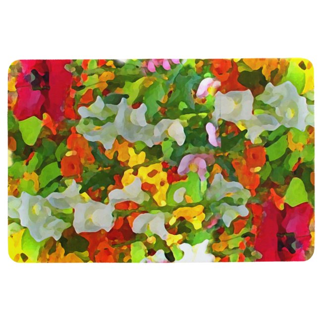 Flower Garden Abstract Floral Floor Mat