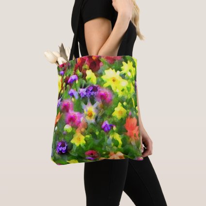 Flower Garden Abstract Floral Impressions Tote Bag