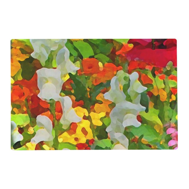 Flower Garden Abstract Laminated Placemat (Front)
