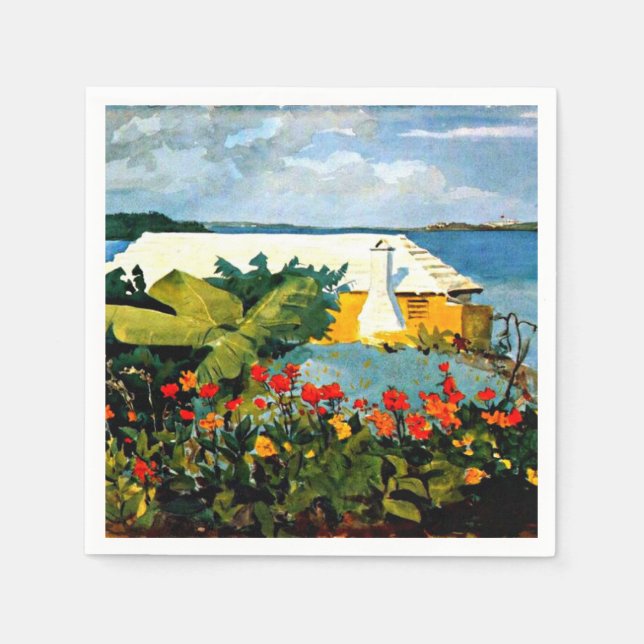 Flower Garden and Bungalow by Winslow Homer Napkins (Front)