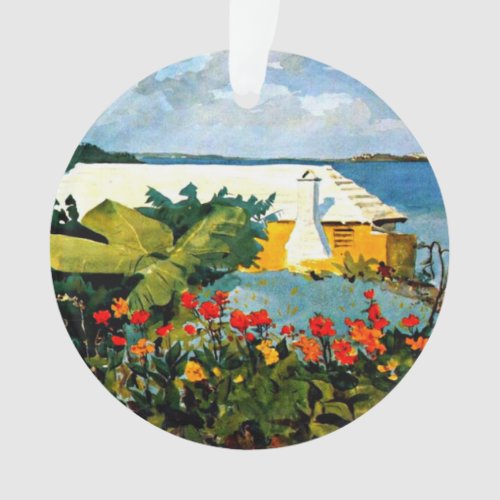 Flower Garden and Bungalow by Winslow Homer Ornament