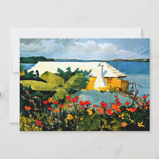 Flower Garden and Bungalow Card (Front)