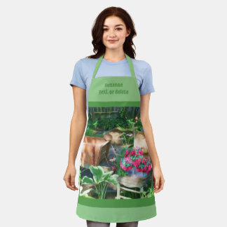 Flower Garden Antique Chair Personalized Apron