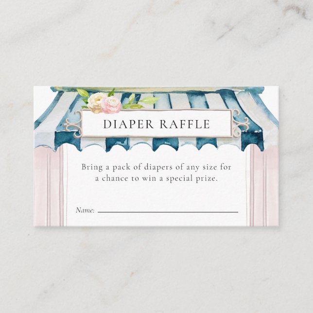 Flower Garden Baby Shower Diaper Raffle Enclosure Card (Front)