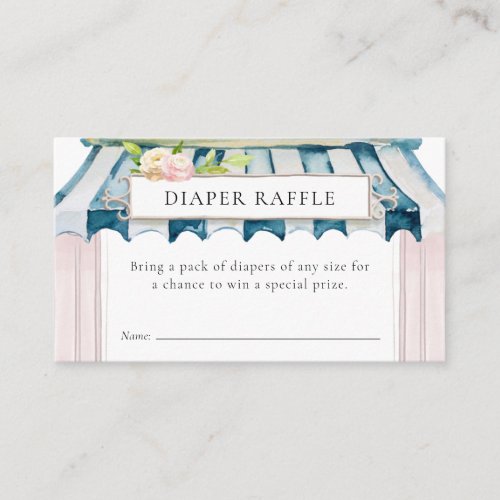 Flower Garden Baby Shower Diaper Raffle Enclosure Card