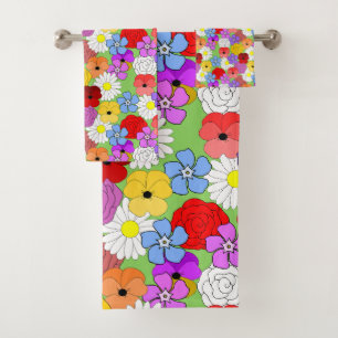 Flower Garden Bath Towel Set