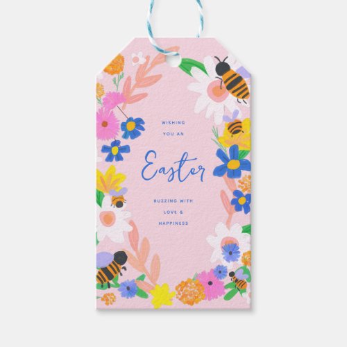 Flower Garden Bees Easter Gift Tags