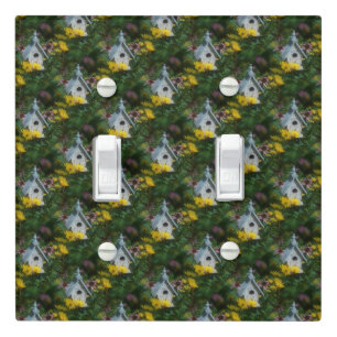 Flower Garden Bird House Nature Pattern Light Switch Cover