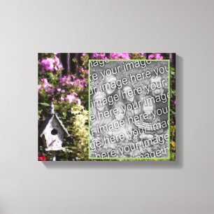 Flower Garden Birdhouse Art Create Your Own Photo Canvas Print