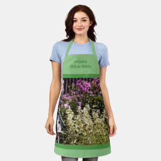 Flower Garden Birdhouse Art Personalized Apron