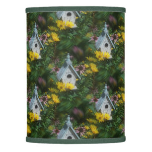 Flower Garden Birdhouse Nature Art Pattern     Lamp Shade