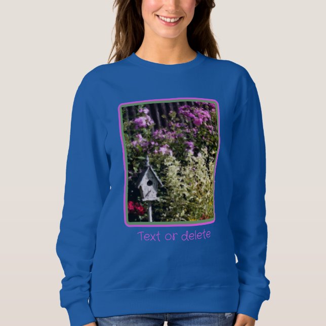 Flower Garden Birdhouse Painting Personalized  Sweatshirt (Front)