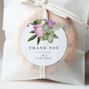 Flower Garden Bridal Shower Favor Classic Round Sticker