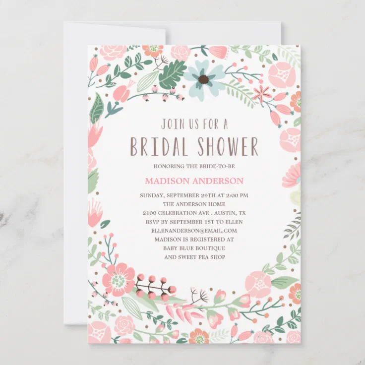 Flower Garden Bridal Shower Invitation Zazzle