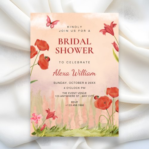 Flower garden bridal shower invitation