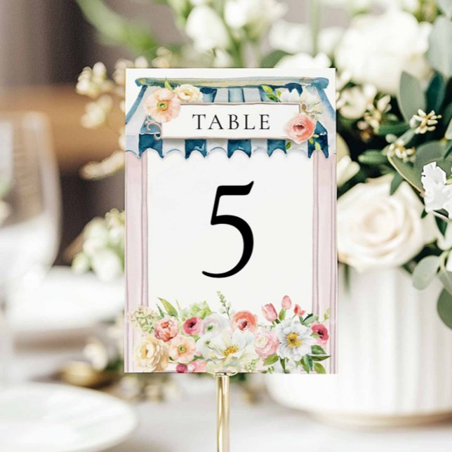 Flower Garden Bridal Shower Table Number (Elegant Garden Bridal Shower Table Number Card)