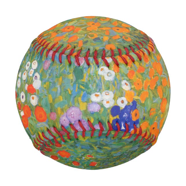 Flower Garden by Gustav Klimt Baseball (Back)