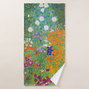 Flower Garden by Gustav Klimt Bath Towel