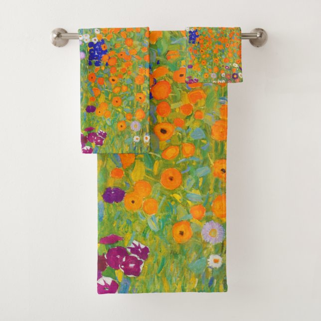 Flower Garden by Gustav Klimt Bath Towel Set (Insitu)