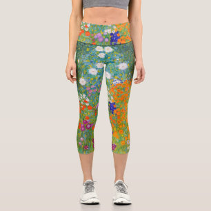 Flower Garden by Gustav Klimt Capri Leggings