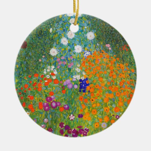 Flower Garden by Gustav Klimt Ceramic Ornament