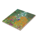 Flower Garden by Gustav Klimt Ceramic Tile<br><div class="desc">Please visit my store for more interesting design and more color choice => zazzle.com/colorfulworld*</div>