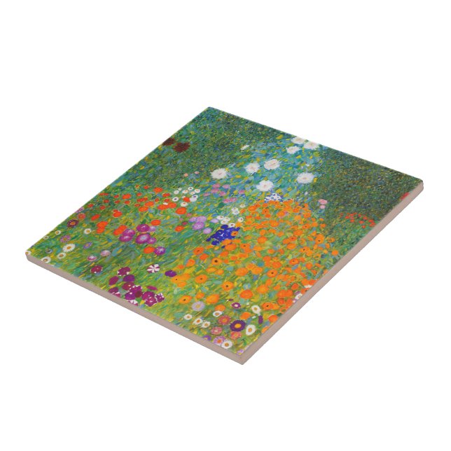 Flower Garden by Gustav Klimt Ceramic Tile (Side)