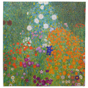 Flower Garden by Gustav Klimt Cloth Napkin