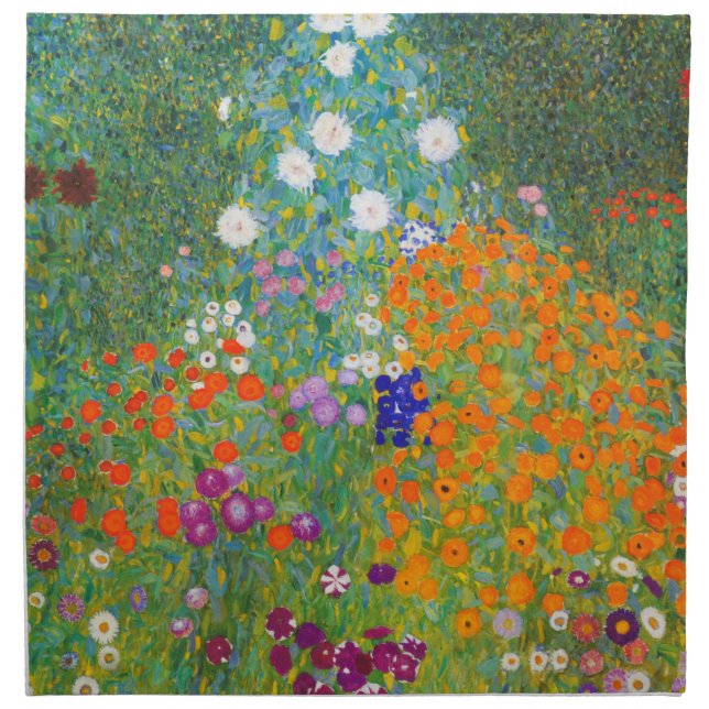 Flower Garden by Gustav Klimt Cloth Napkin (Front)