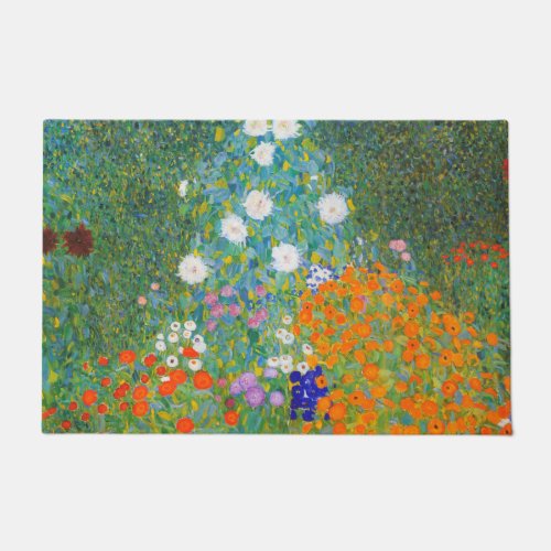 Flower Garden by Gustav Klimt Doormat