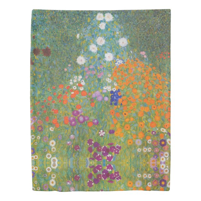 Flower Garden by Gustav Klimt Duvet Cover (Front)