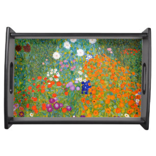 Flower Garden by Gustav Klimt Floral Serving Tray