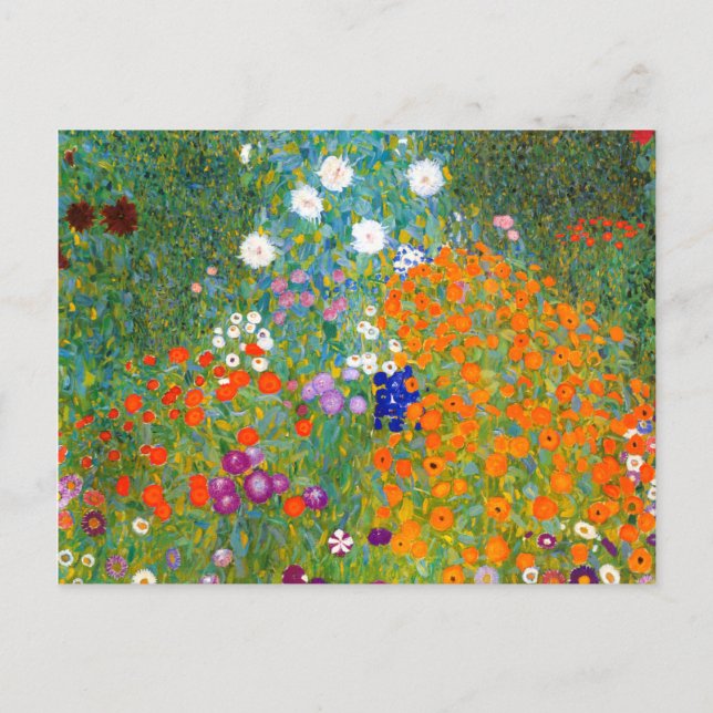 Flower Garden by Gustav Klimt Flower Postcard (Front)