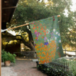Flower Garden (by Gustav Klimt) House Flag<br><div class="desc">This design features a painting by Austrian artist Gustav Klimt (1862–1918). It is a depiction of a beautiful flower garden in Klimt's typical impressionist style. The flowers almost look like they're overflowing, and it's impossible not to feel uplifted by their beauty. The original work was completed in 1907 and its...</div>