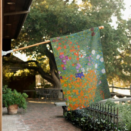 Flower Garden by Gustav Klimt House Flag