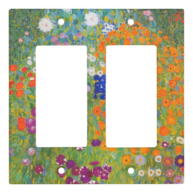 Flower Garden by Gustav Klimt Light Switch Cover (Front)