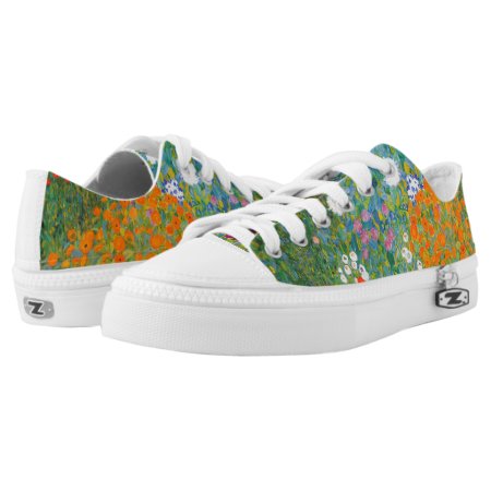 Flower Garden By Gustav Klimt Low-top Sneakers
