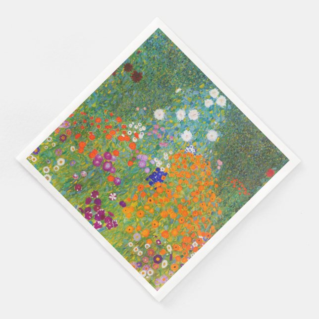 Flower Garden by Gustav Klimt Paper Dinner Napkins (Corner)