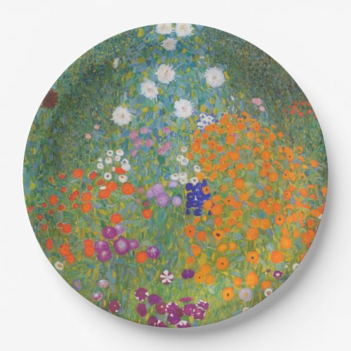 Flower Garden by Gustav Klimt Paper Plates