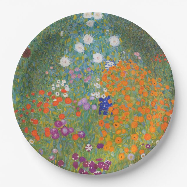 Flower Garden (by Gustav Klimt) Paper Plates (Front)