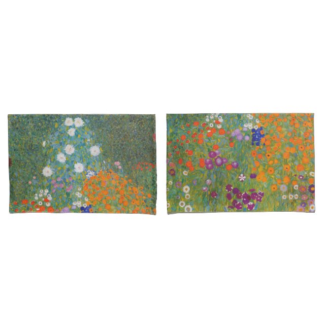 Flower Garden (by Gustav Klimt) Pillow Case (Front-Set)