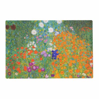 Flower Garden By Gustav Klimt Placemat by colorfulworld at Zazzle