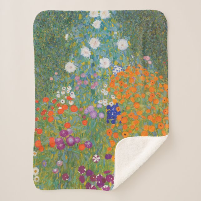 Flower Garden (by Gustav Klimt) Sherpa Blanket (Front)