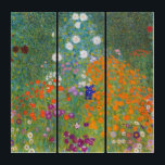 Flower Garden by Gustav Klimt Triptych<br><div class="desc">Beautiful colorful painting of a flower garden by Gustav Klimt. Amazing variations of colors and beautiful flowers fit just beautiful on many sorts of wonderful products and gift ideas.</div>