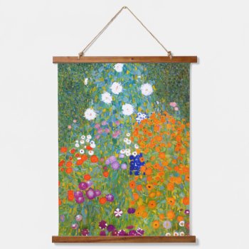 Flower Garden By Gustav Klimt Vintage Floral Hanging Tapestry by GalleryGreats at Zazzle